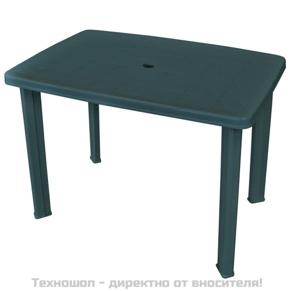 Градинска маса, зелена, 101x68x72 см, пластмаса