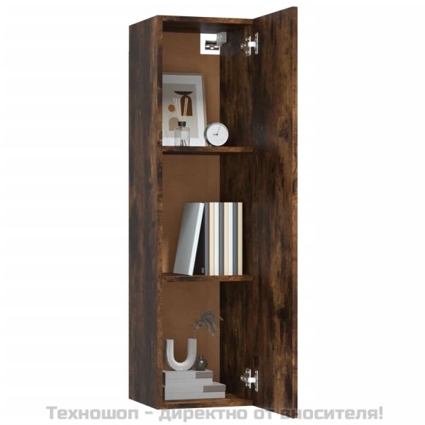 Стенен ТВ шкаф, опушен дъб, 30,5x30x110 см