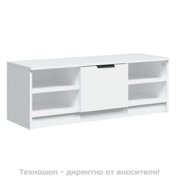 ТВ шкаф, бял, 102x35,5x36,5 см, инженерно дърво