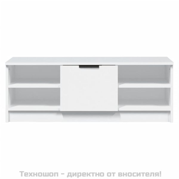 ТВ шкаф, бял, 102x35,5x36,5 см, инженерно дърво