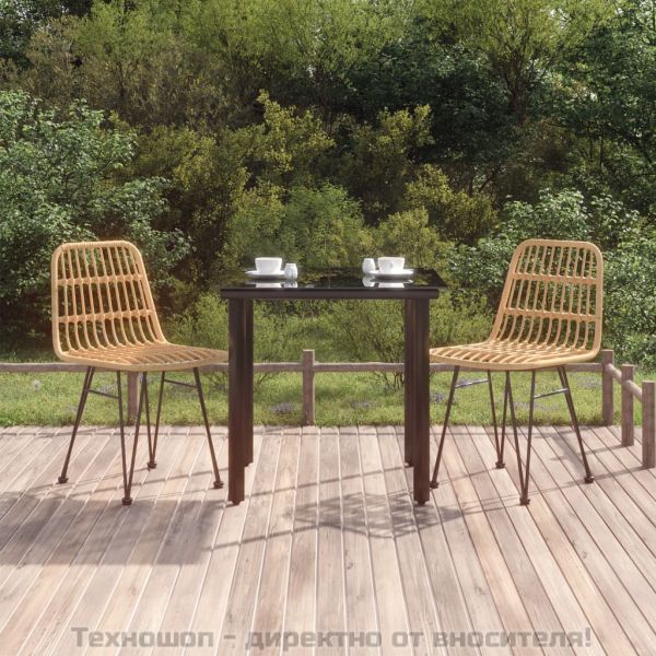 Градински трапезен комплект, 3 части, полиратан