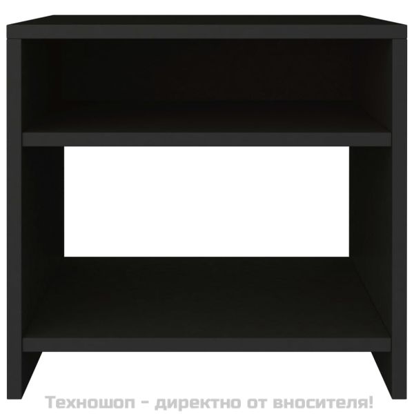 Нощни шкафчета, 2 бр, черни, 40x30x40 см, инженерно дърво