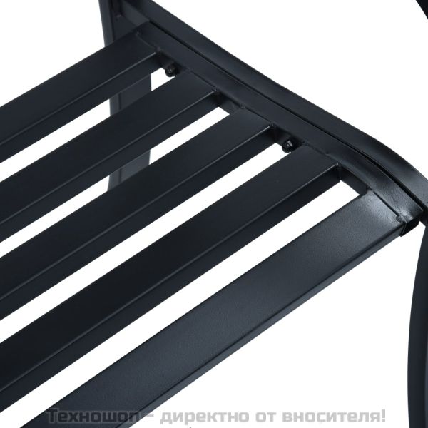 Градинска пейка, 125 см, черна, стомана