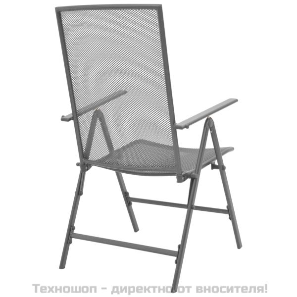 Градински регулируеми столове, 2 бр, стоманена мрежа