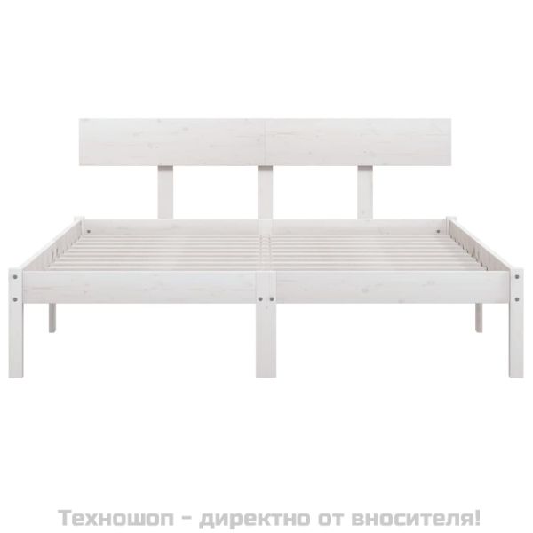 Рамка за легло, бяла, бор масив, 120х200 см