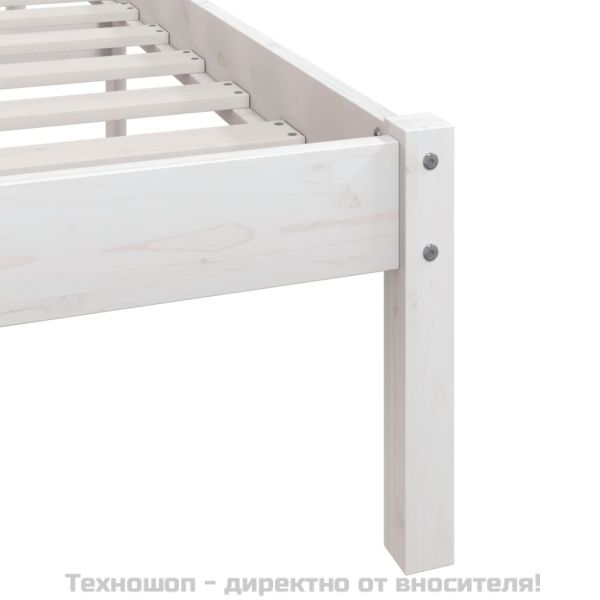 Рамка за легло, бяла, бор масив, 120х200 см