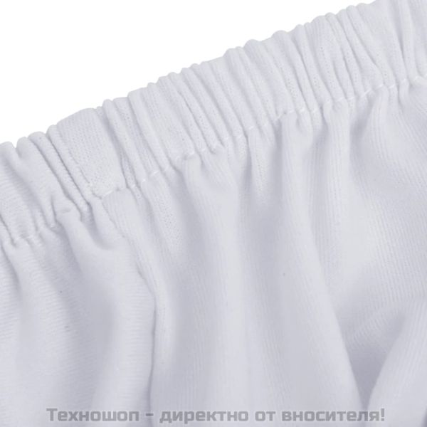 Разтеглив калъф за 3-местен диван, бял, полиестерно жарсе