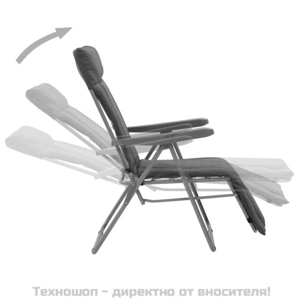 Сгъваеми столове с възглавници 2 бр., сиви