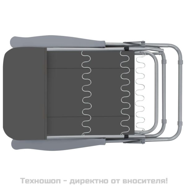 Сгъваеми столове с възглавници 2 бр., сиви
