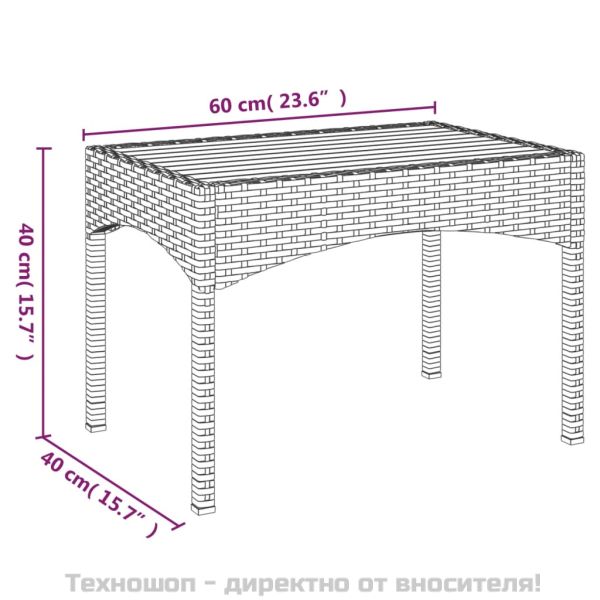 Градински накланящи се столове 2 бр с маса черен полиратан