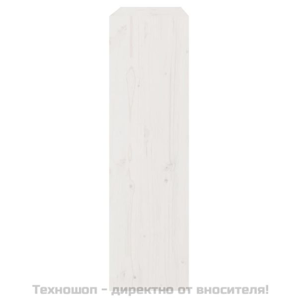 Библиотека/разделител за стая, бяла, 80x30x103,5 см, бор масив
