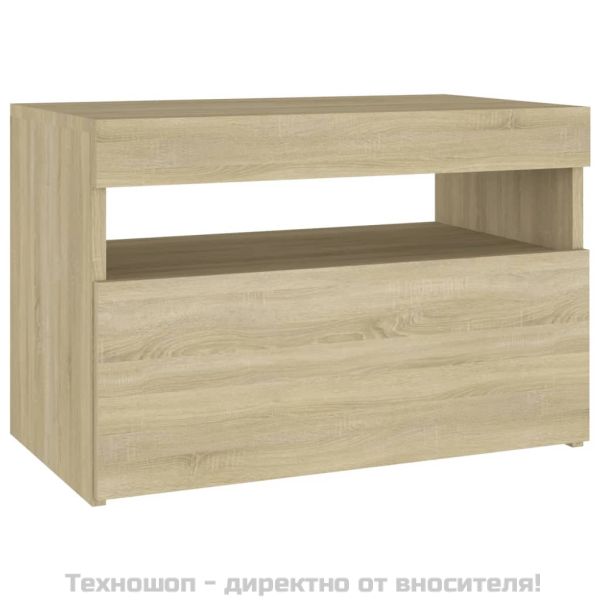 ТВ шкафове с LED осветление 2 бр дъб сонома 60x35x40 см