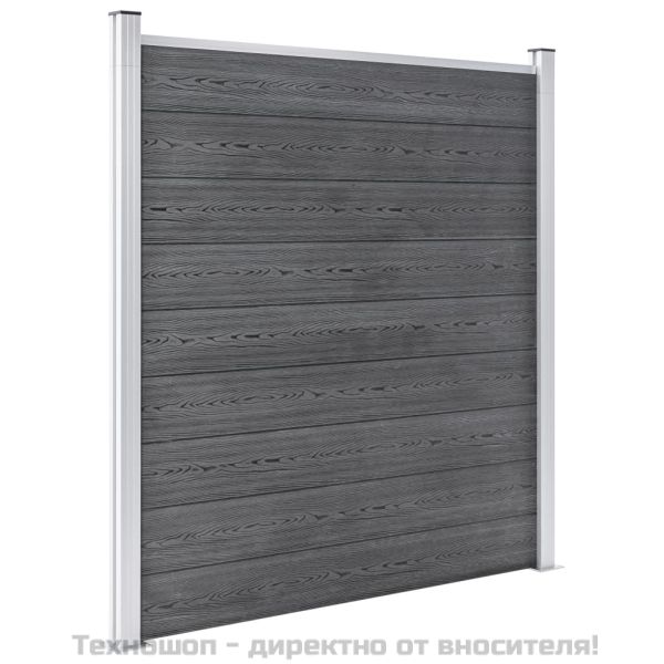 Градинска ограда, WPC, 180x186 см, сива