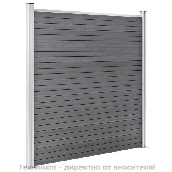 Градинска ограда, WPC, 180x186 см, сива