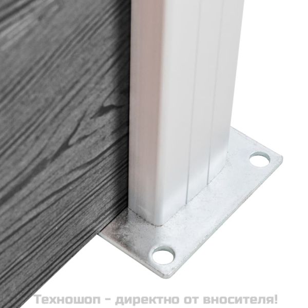 Градинска ограда, WPC, 180x186 см, сива