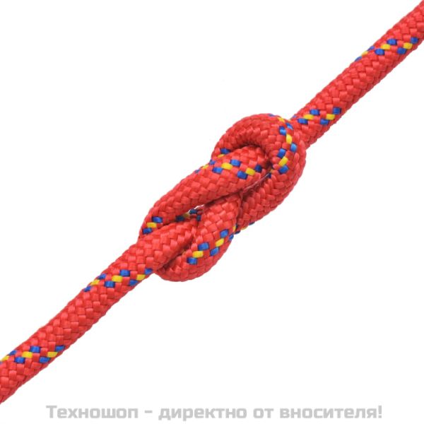 Морско въже, полипропилен, 10 мм, 50 м, червено