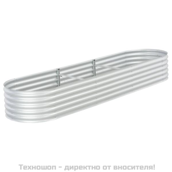 Градинска висока леха 320x80x44 см поцинкована стомана сребро