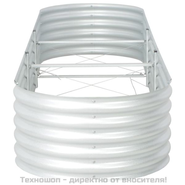 Градинска висока леха 320x80x44 см поцинкована стомана сребро