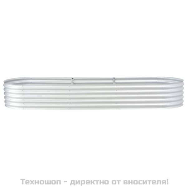 Градинска висока леха 320x80x44 см поцинкована стомана сребро