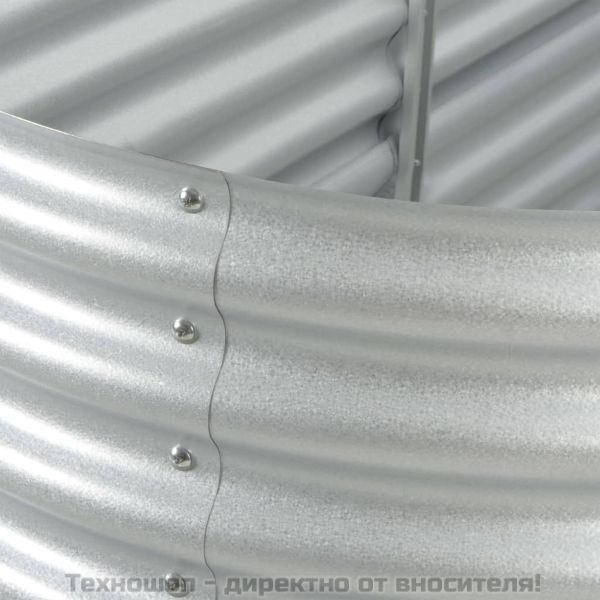 Градинска висока леха 320x80x44 см поцинкована стомана сребро