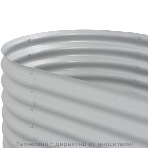 Градинска висока леха 320x80x44 см поцинкована стомана сребро