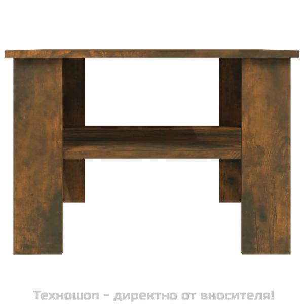 Кафе маса, опушен дъб, 60x60x42 см, инженерно дърво