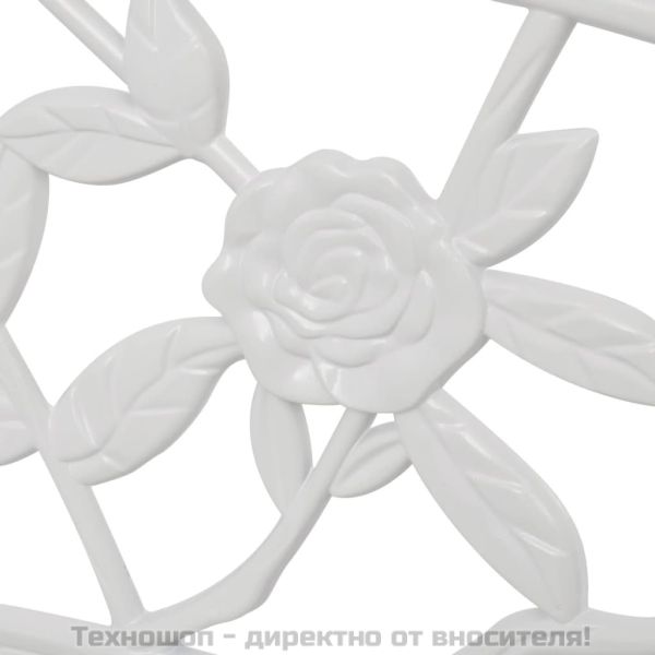 Градинска пейка, 100 см, лят алуминий, бяла