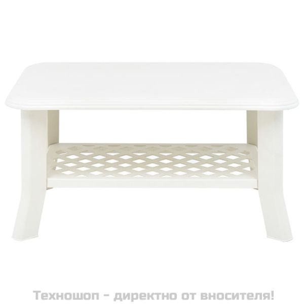 Маса за кафе, бяла, 90x60x46 см, пластмаса