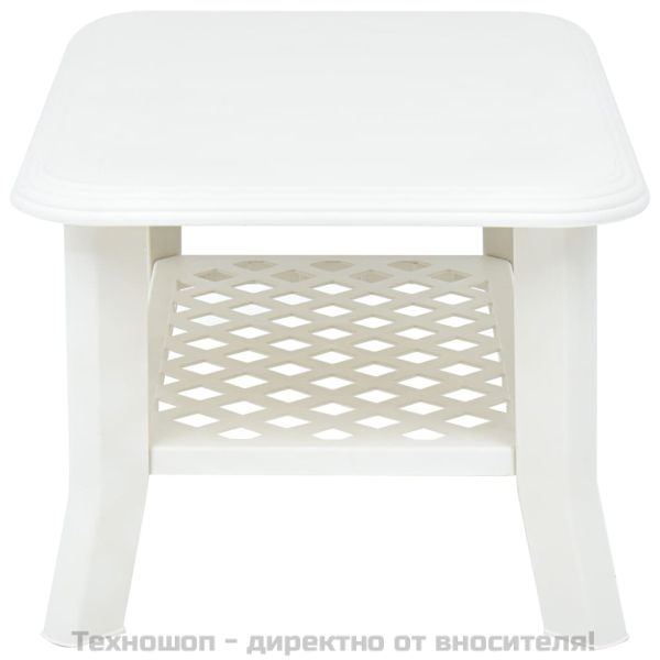 Маса за кафе, бяла, 90x60x46 см, пластмаса