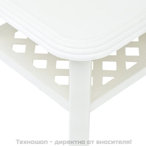 Маса за кафе, бяла, 90x60x46 см, пластмаса