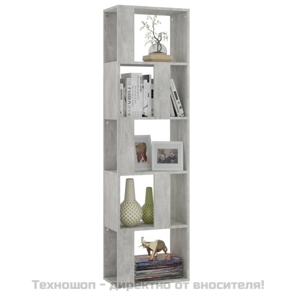 Разделител за стая, бетонно сив, 45x24x159 см, инженерно дърво