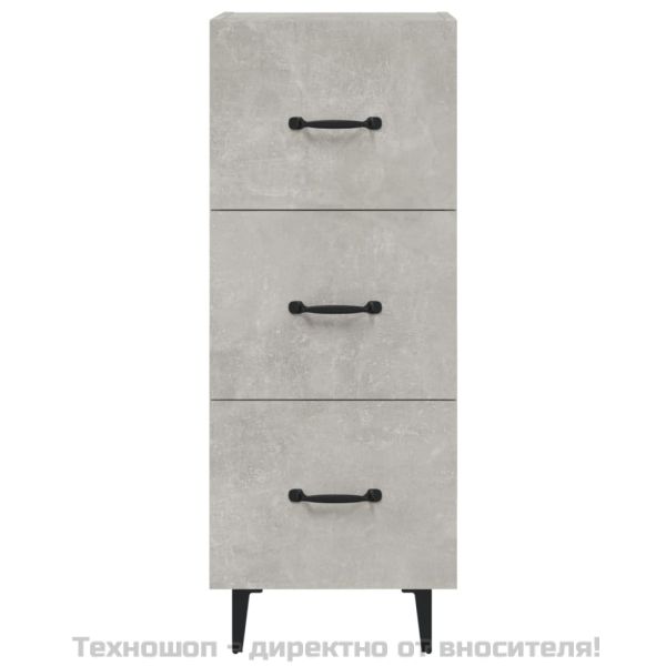 Сайдборд, бетонно сив, 34,5x34x90 см, инженерно дърво