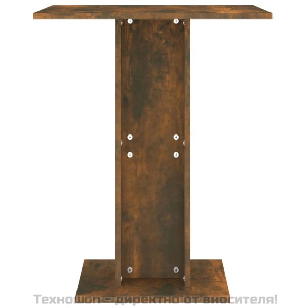 Бистро маса, опушен дъб, 60x60x75 см, инженерно дърво