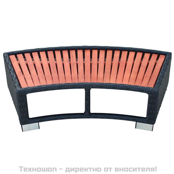 Спа стъпало, полиратан, 92x45x25 см, черно