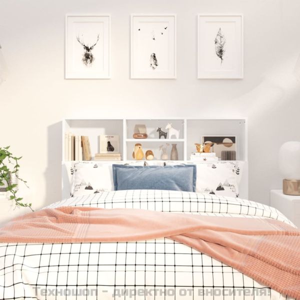 Табла за легло тип шкаф, бяла, 120x19x103,5 см