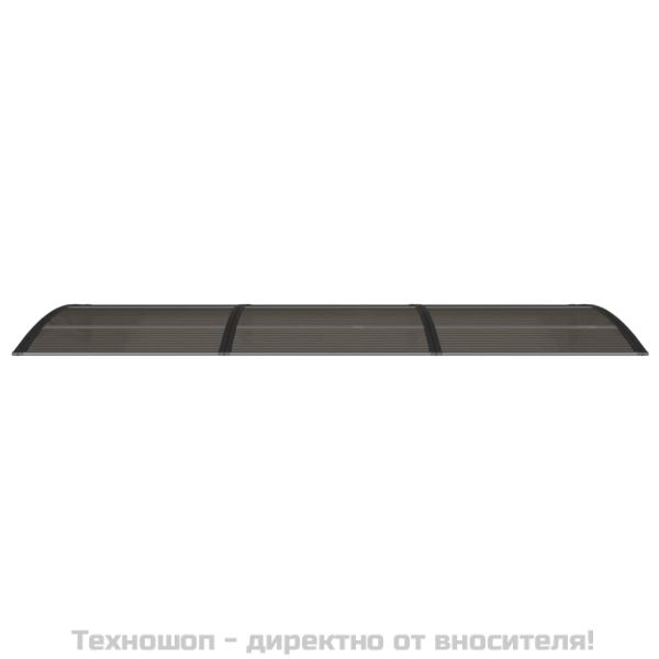 Навес за врата, черен, 300x100 см, поликарбонат
