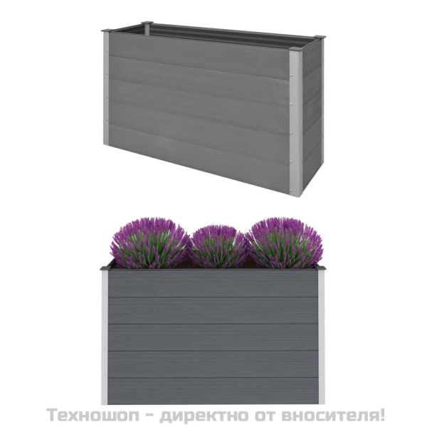 Градинска повдигната леха, WPC, 150x50x91 см, сива