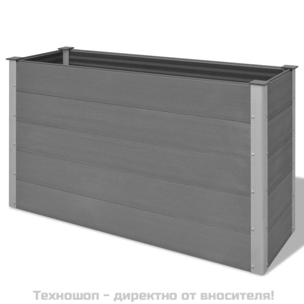 Градинска повдигната леха, WPC, 150x50x91 см, сива