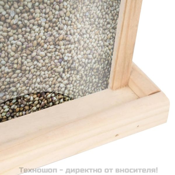 Хранилки за птици, 4 бр, чамово дърво