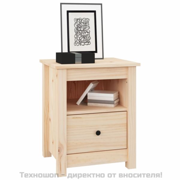 Нощно шкафче, 40x35x49 см, борово дърво масив