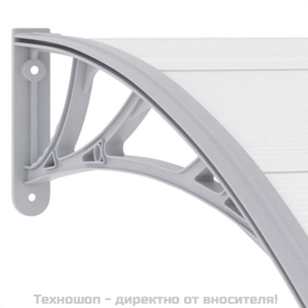 Навес за врата сив 120x100 см PC