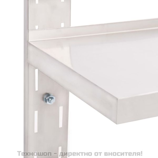 Стенен рафт с 2 нива, неръждаема стомана, 100x30 см