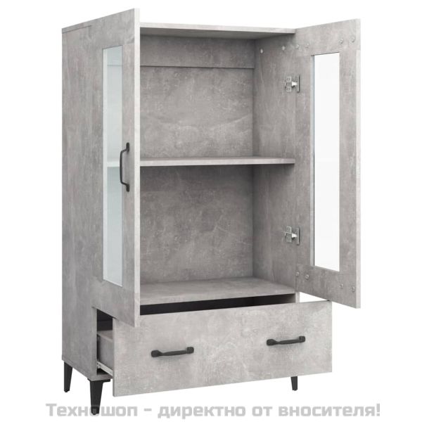 Висок шкаф, бетонно сив, 70x31x115 см, инженерно дърво
