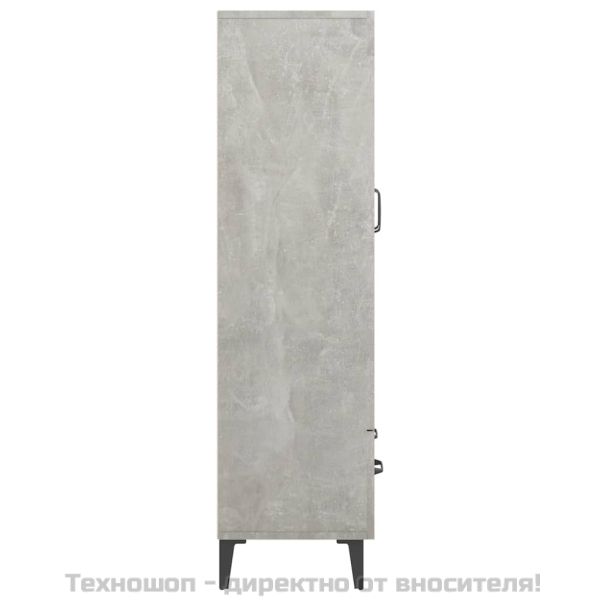 Висок шкаф, бетонно сив, 70x31x115 см, инженерно дърво