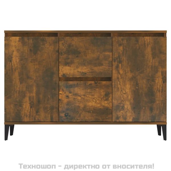 Сайдборд, опушен дъб, 102x35x70 см, инженерно дърво