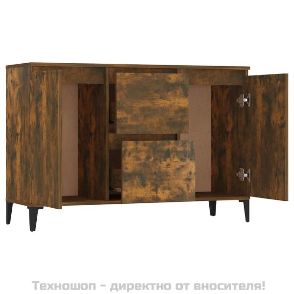 Сайдборд, опушен дъб, 102x35x70 см, инженерно дърво