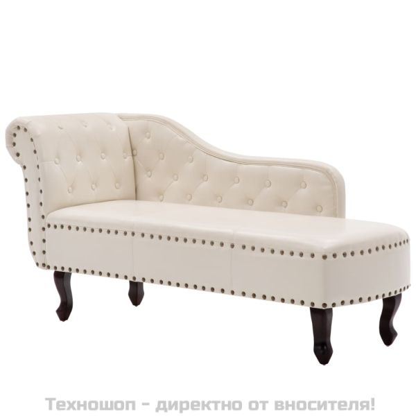 Кушетка, кремавобяла, изкуствена кожа