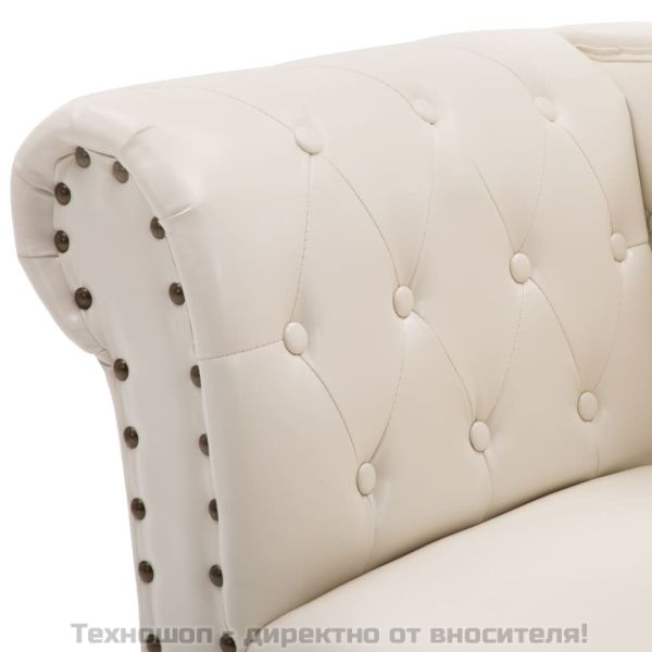 Кушетка, кремавобяла, изкуствена кожа