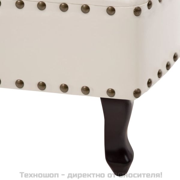 Кушетка, кремавобяла, изкуствена кожа