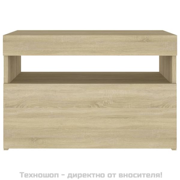 ТВ шкаф с LED осветление, дъб сонома, 60x35x40 см
